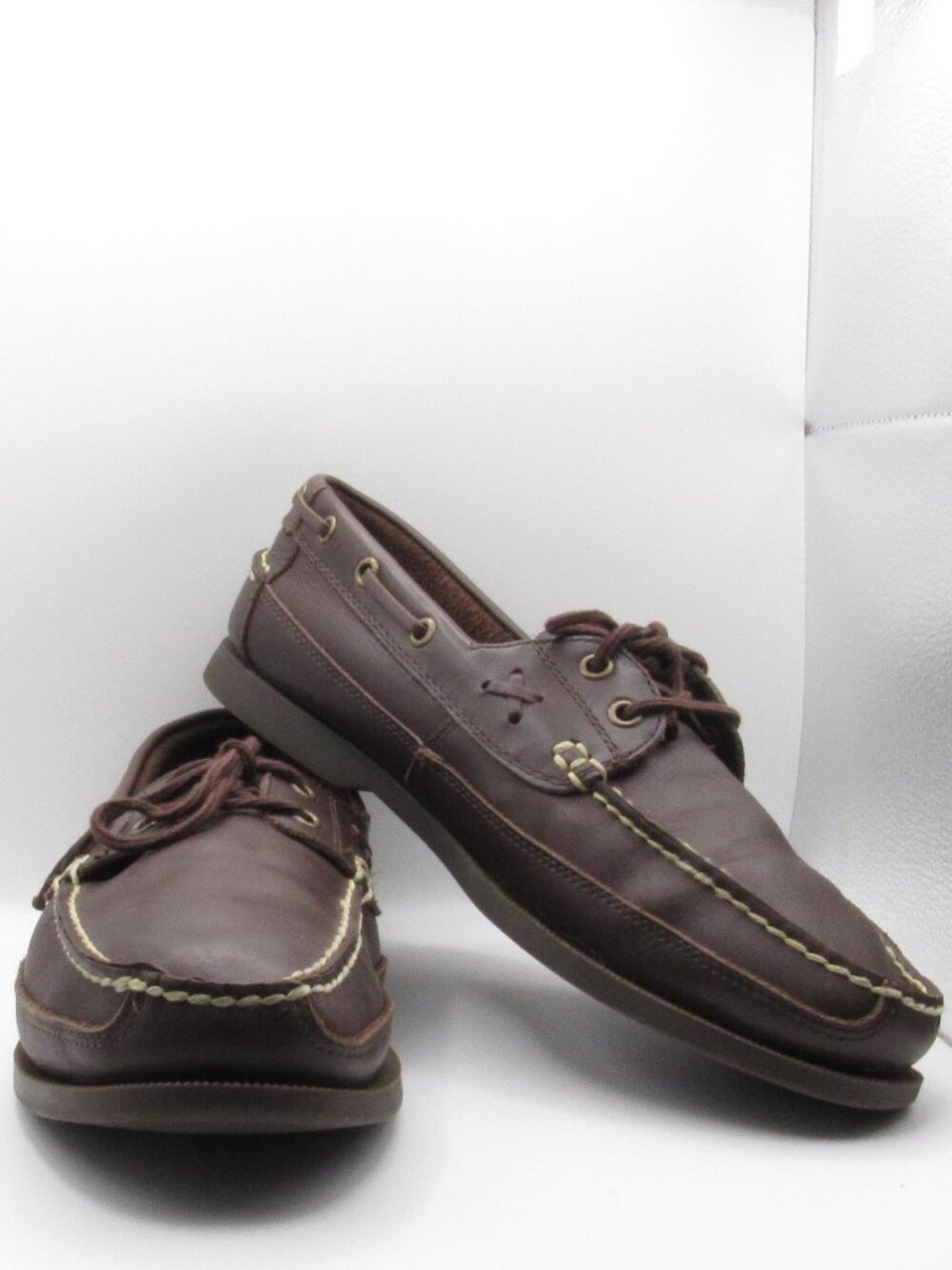 Polo Ralph Lauren Chocolate Brown Leather Boat Shoes Size 12 Good Condition